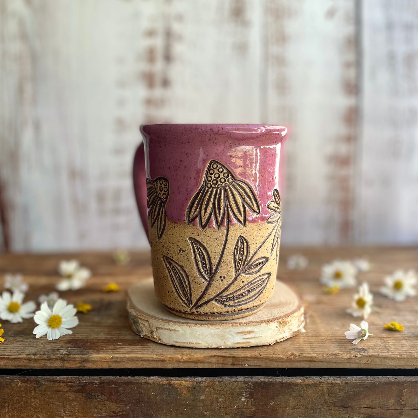 5. 17oz. Honeybee and Echinacea Mug