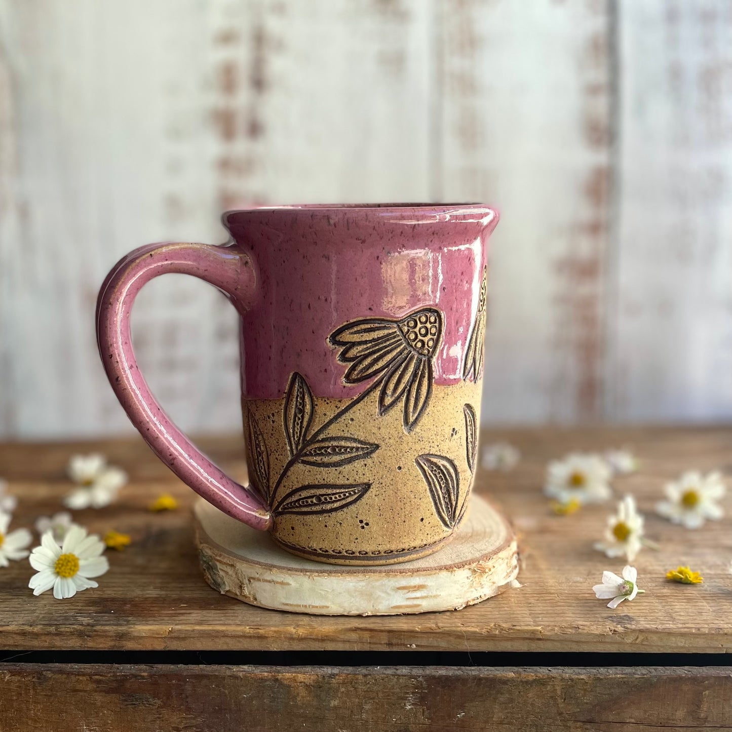 5. 17oz. Honeybee and Echinacea Mug