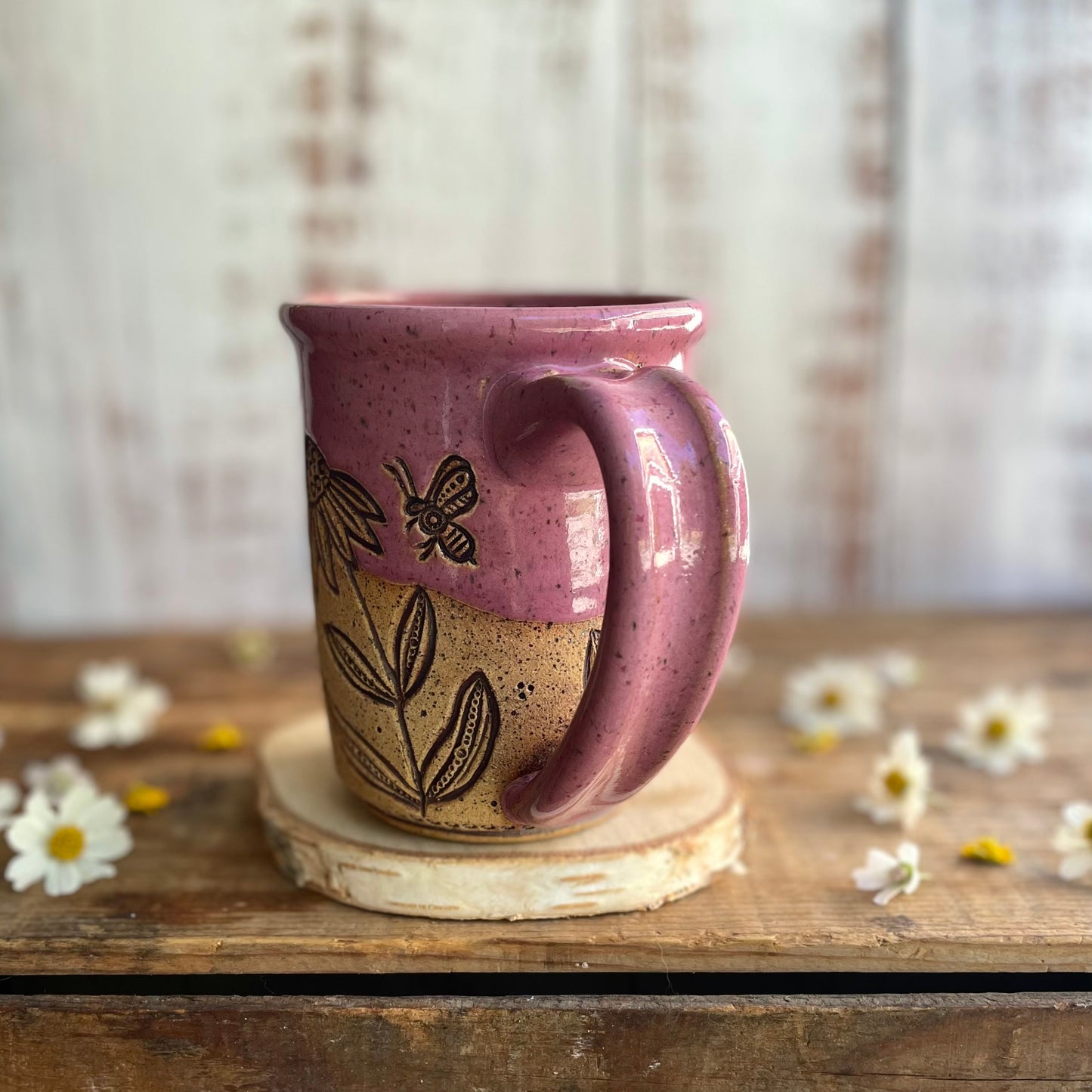 5. 17oz. Honeybee and Echinacea Mug