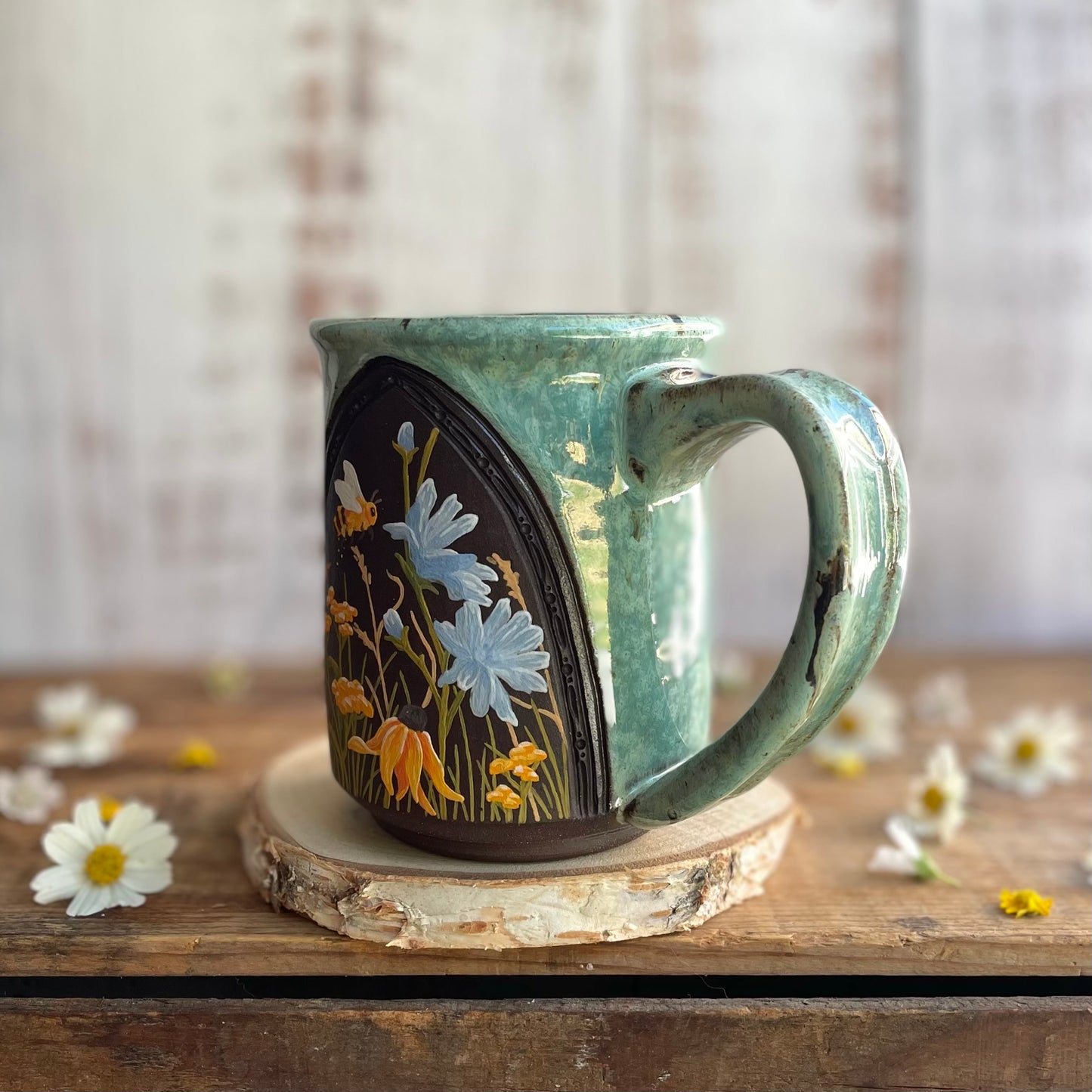 20. 16oz. Honeybee and Wildflower Mug