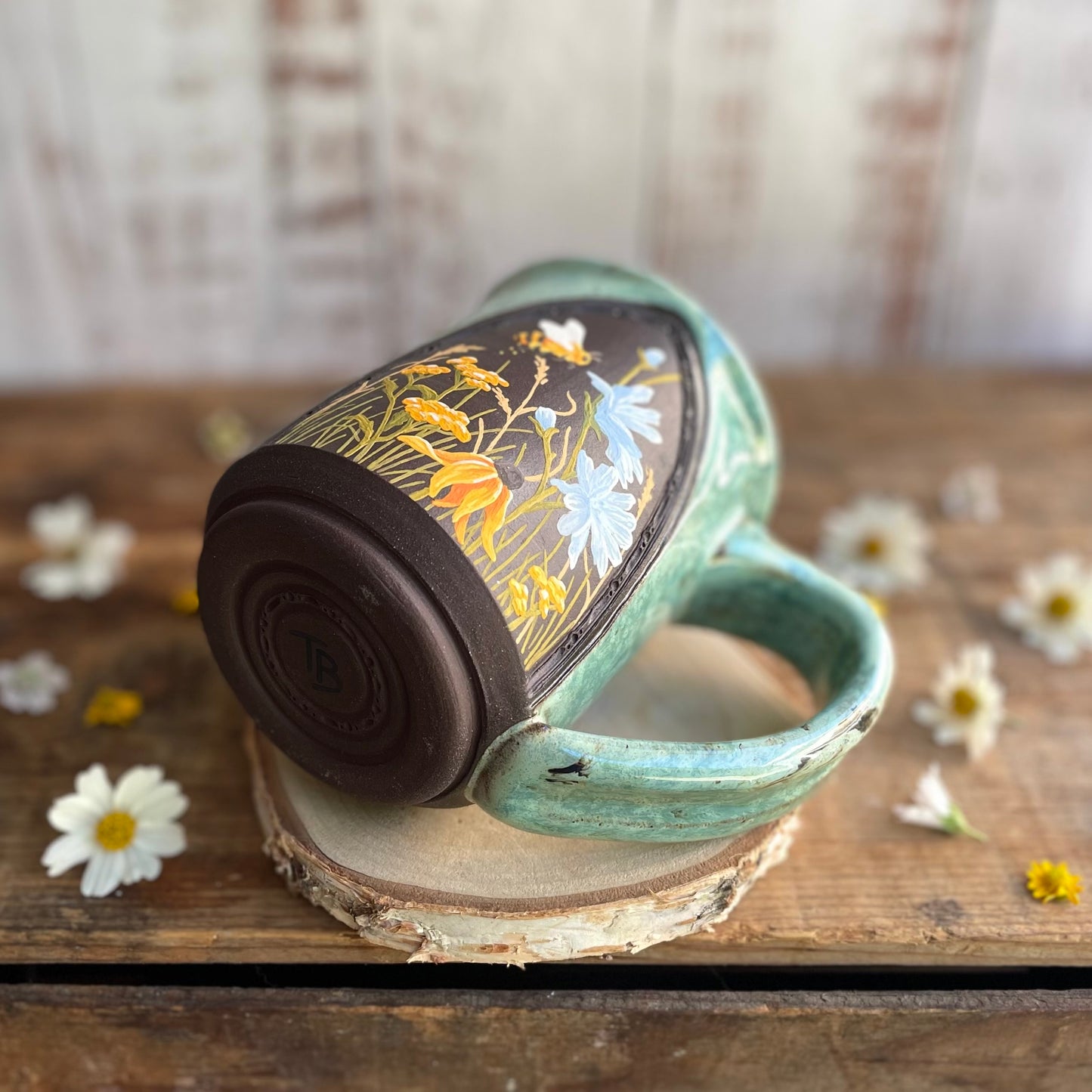 20. 16oz. Honeybee and Wildflower Mug