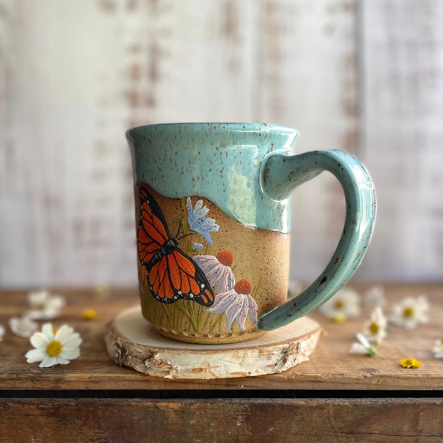 21. 17oz. Monarch and Wildflower Mug