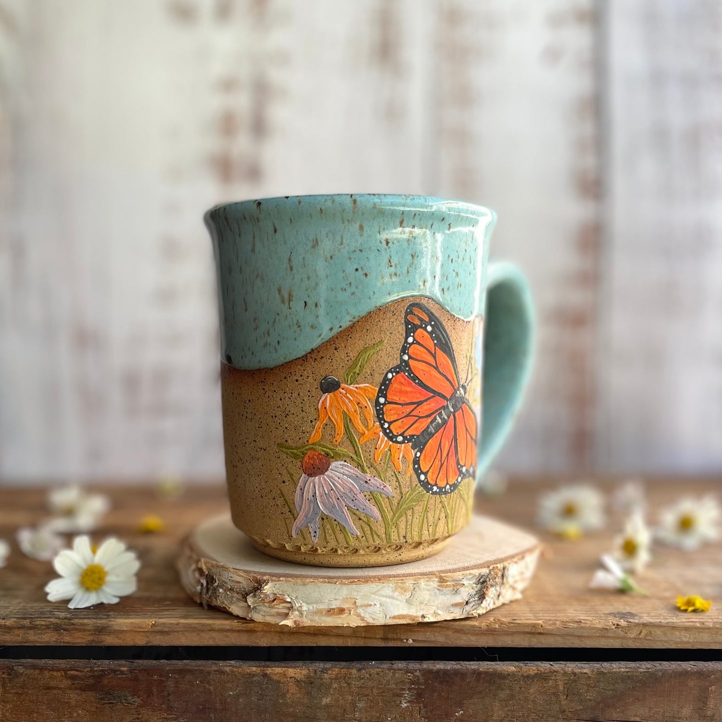 21. 17oz. Monarch and Wildflower Mug