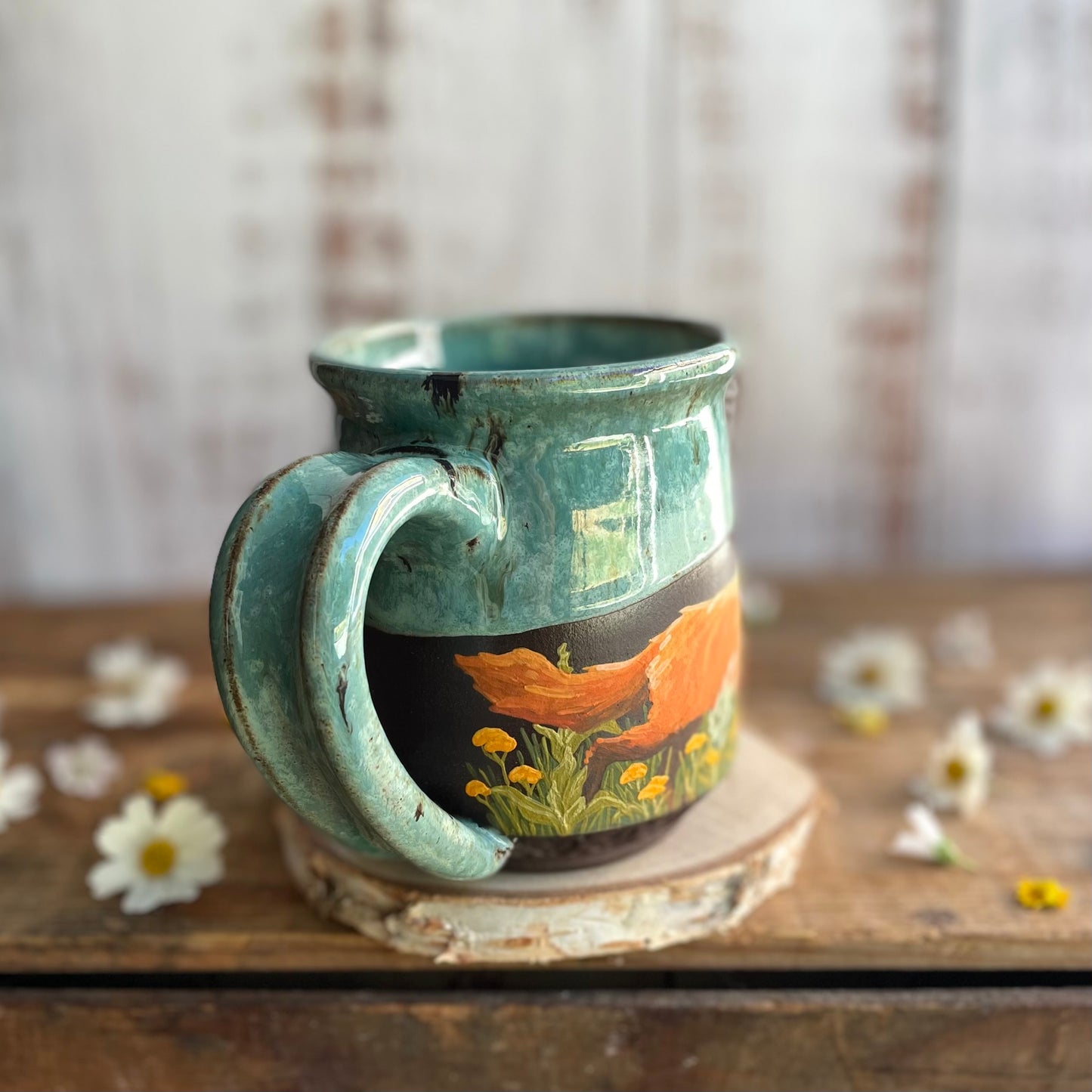 22. 16oz. Fox and Wildflower Mug