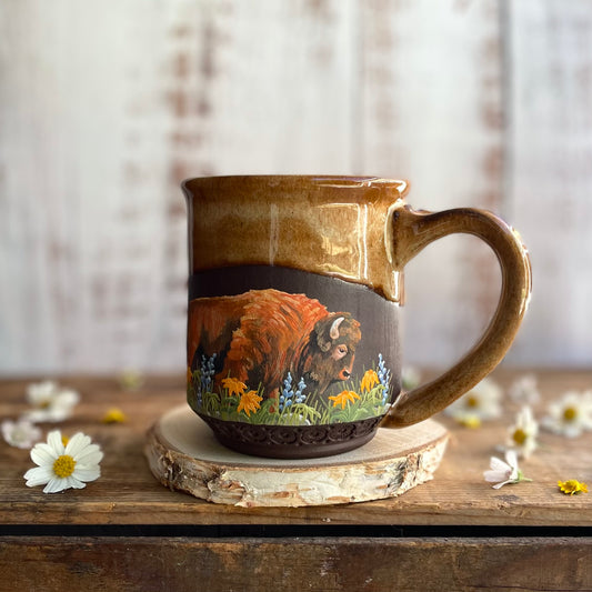 26. 16oz. Bison and Wildflower Mug