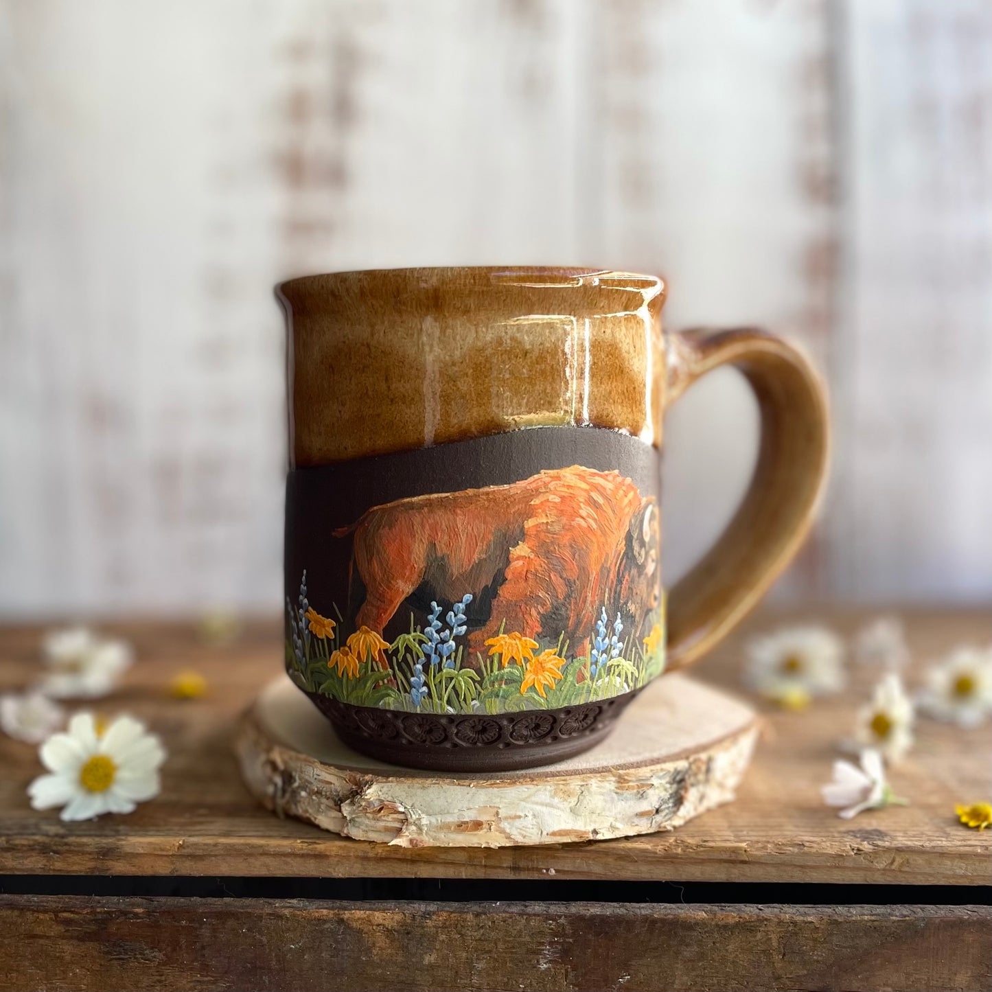 26. 16oz. Bison and Wildflower Mug