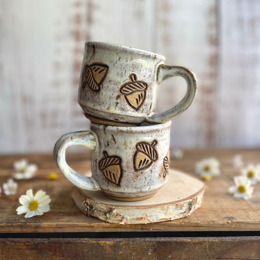 37. Set of Two 4oz. Acorn Espresso Mugs