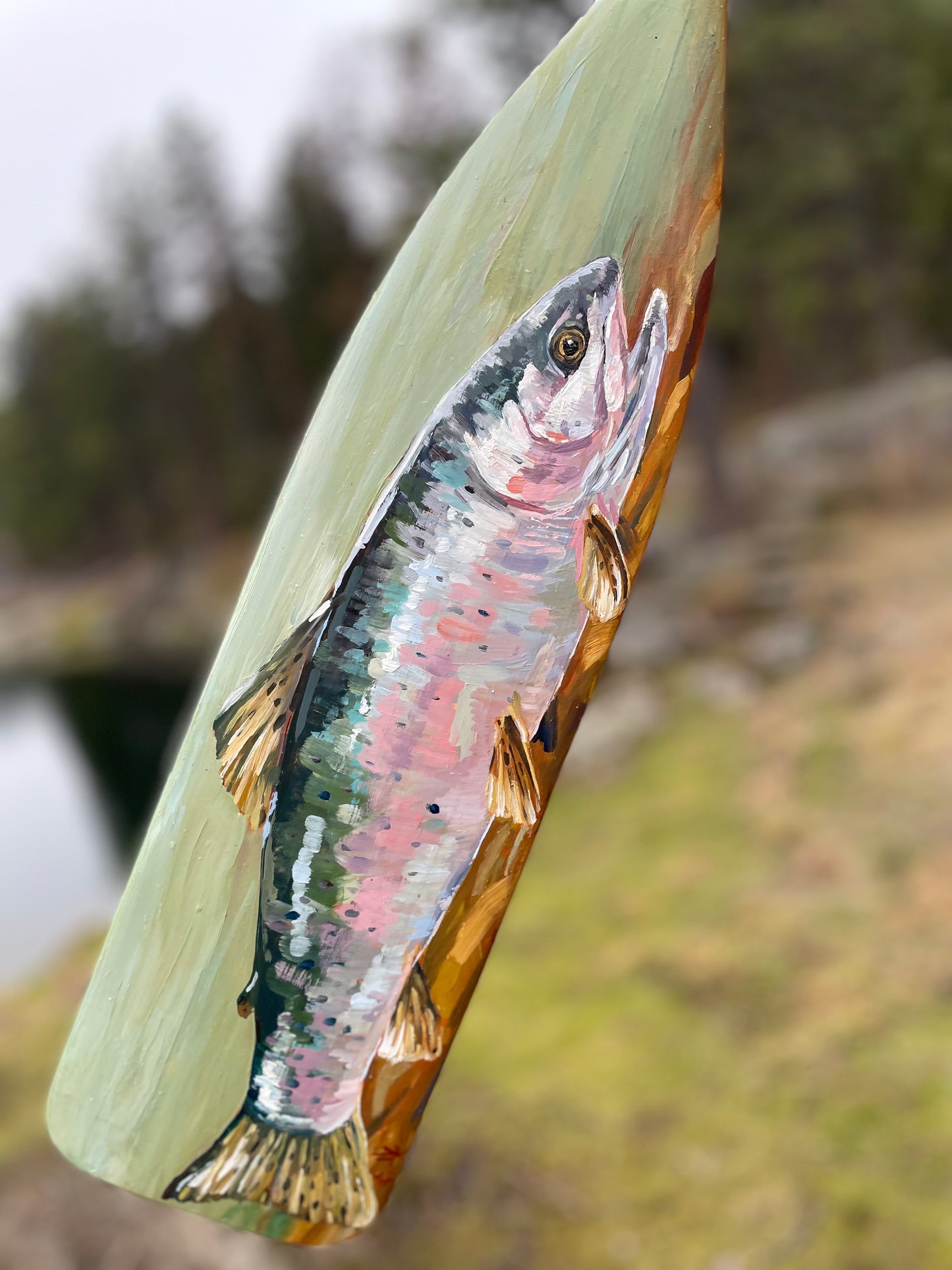 Rainbow Trout Canoe Paddle